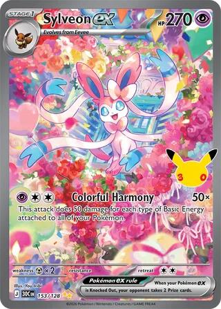 Sylveon ex - 153/128 - ME 30th Celebration - Holofoil - Near Mint (NM)