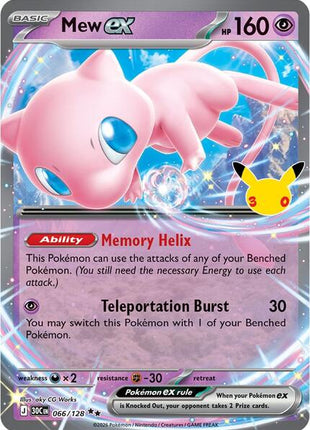Mew ex - 066/128 - ME 30th Celebration - Holofoil - Near Mint (NM)