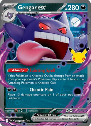 Gengar ex - 090/128 - ME 30th Celebration - Holofoil - Near Mint (NM)