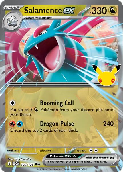 Salamence ex - 109/128 - ME 30th Celebration - Holofoil - Near Mint (NM)