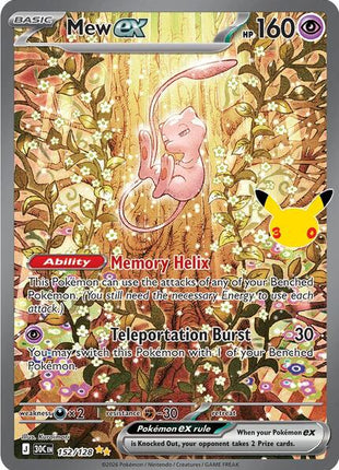 Mew ex - 152/128 - ME 30th Celebration - Holofoil - Near Mint (NM)