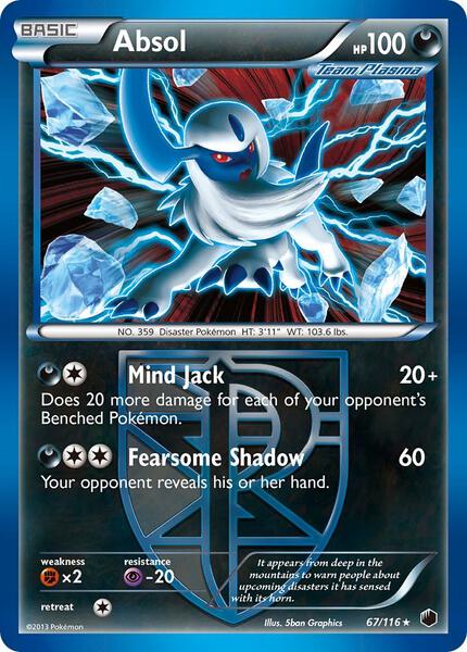 Absol (Team Plasma) - Plasma Freeze - Holofoil - Moderately Played (MP)