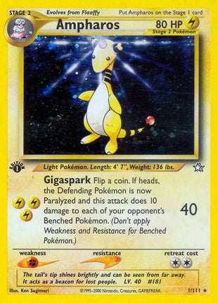 Ampharos - Neo Genesis - Unlimited Holofoil - Damaged