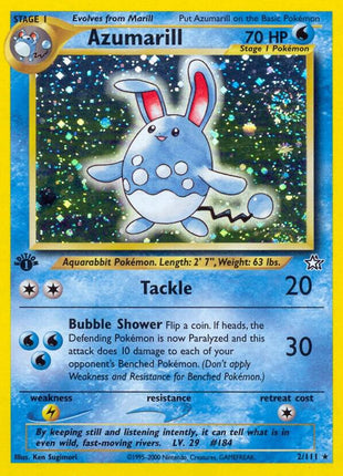 Azumarill - Neo Genesis - Unlimited Holofoil - Heavily Played (HP)
