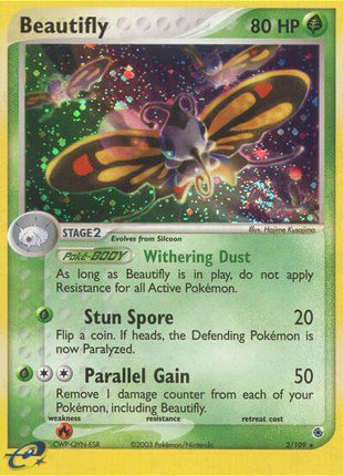 Beautifly - Ruby and Sapphire - Reverse Holofoil - Moderately Played (MP)