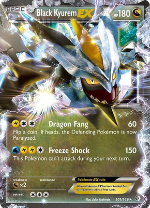Black Kyurem EX - Boundaries Crossed - Holofoil - Heavily Played (HP)