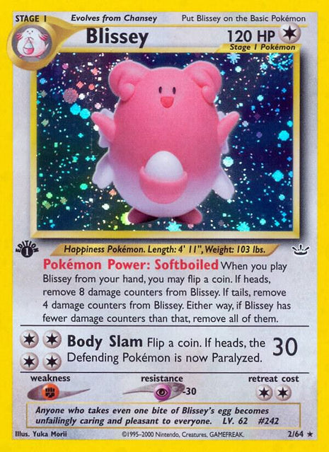 Blissey - Neo Revelation - Unlimited Holofoil - Damaged