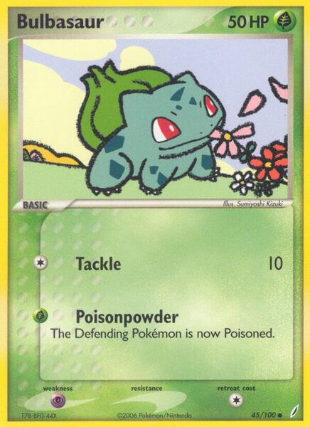 Bulbasaur - 045/100 - Crystal Guardians - Moderately Played (MP)