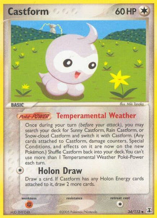 Castform - EX Delta Species - Reverse Holofoil - Heavily Played (HP)
