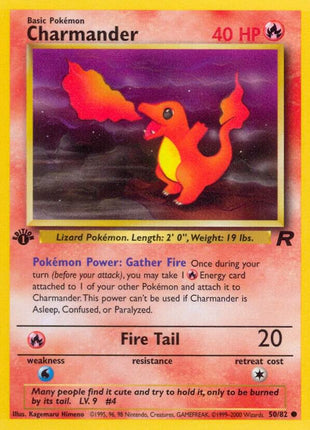 Charmander - Team Rocket - 1st Edition - Moderately Played (MP)