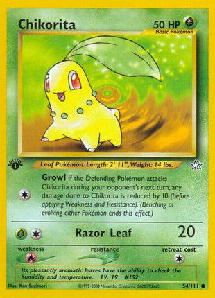 Chikorita (54) - Neo Genesis - 1st Edition - Lightly Played (LP)
