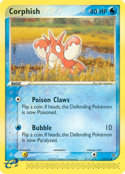 Corphish - 52/97 - Dragon - Reverse Holofoil - Moderately Played (MP)