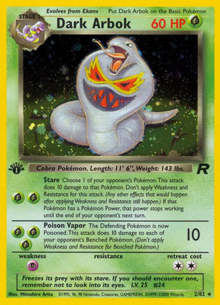 Dark Arbok (2) - Team Rocket - Unlimited Holofoil - Heavily Played (HP)