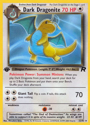 Dark Dragonite (22) - Team Rocket - Unlimited - Heavily Played (HP)