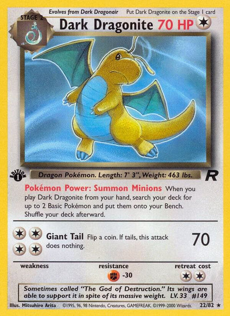 Dark Dragonite (22) - Team Rocket - Unlimited - Heavily Played (HP)