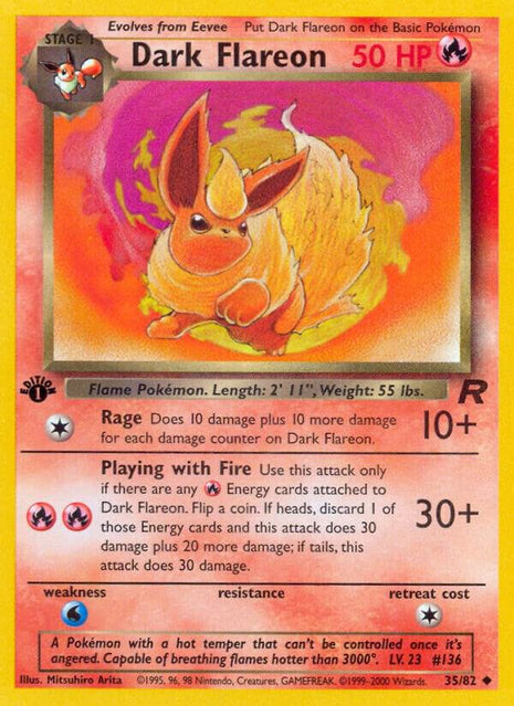 Dark Flareon - Team Rocket - Unlimited - Moderately Played (MP)