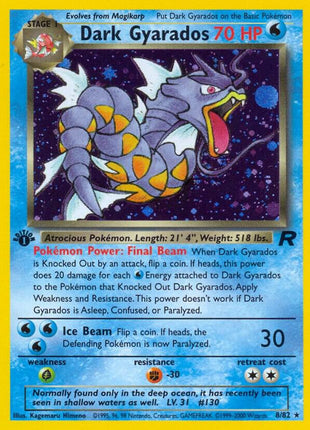 Dark Gyarados (8) - Team Rocket - Unlimited Holofoil - Damaged