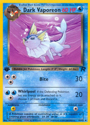 Dark Vaporeon - Team Rocket - Unlimited - Damaged