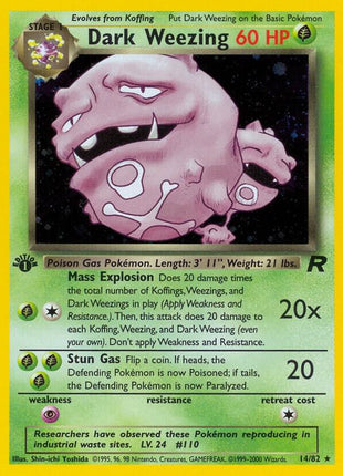 Dark Weezing (14) - Team Rocket - Unlimited Holofoil - Moderately Played (MP)