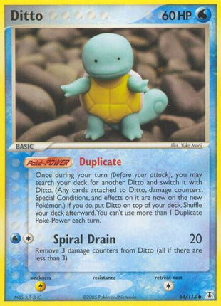 Ditto - 64/113 (Squirtle) - EX Delta Species - Lightly Played (LP)