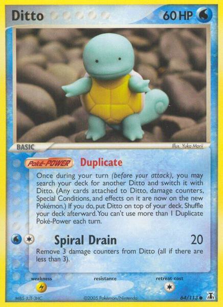 Ditto - 64/113 (Squirtle) - EX Delta Species - Lightly Played (LP)