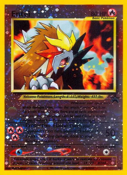 Entei - WoTC Promo - Reverse Holofoil - Damaged