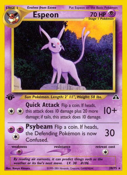 Espeon (20) - Neo Discovery - Unlimited - Heavily Played (HP)