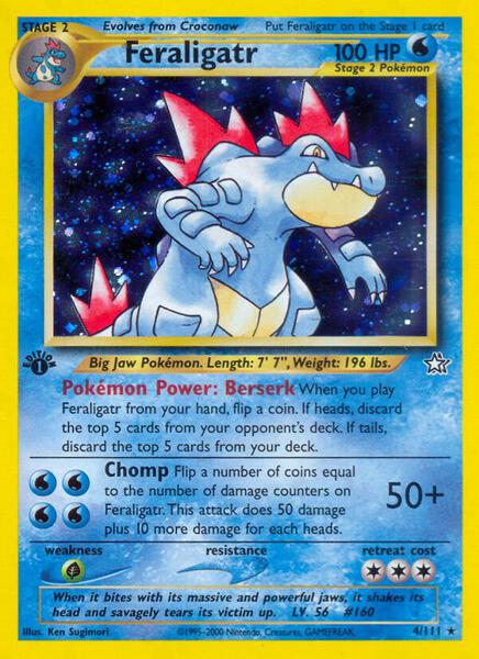 Feraligatr (4) - Neo Genesis - Unlimited Holofoil - Moderately Played (MP)