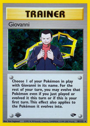 Giovanni (18) - Gym Challenge - 1st Edition Holofoil - Lightly Played (LP)