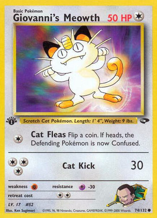 Giovanni's Meowth (74) - Gym Challenge - 1st Edition - Lightly Played (LP)