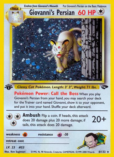 Giovanni's Persian - Gym Challenge - Unlimited Holofoil - Lightly Played (LP)
