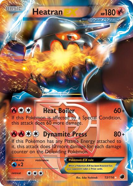 Heatran EX (Team Plasma) - Plasma Freeze - Holofoil - Damaged