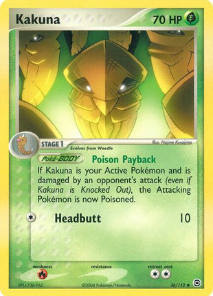 Kakuna - EX FireRed and LeafGreen - Reverse Holofoil - Near Mint (NM)