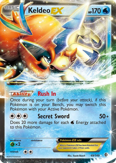 Keldeo EX - Boundaries Crossed - Holofoil - Heavily Played (HP)
