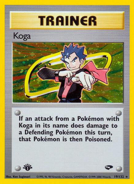 Koga (19) - Gym Challenge - Unlimited Holofoil - Heavily Played (HP)