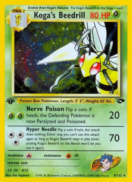 Koga's Beedrill - Gym Challenge - Unlimited Holofoil - Lightly Played (LP)