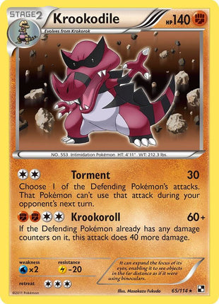 Krookodile - Black and White - Reverse Holofoil - Near Mint (NM)