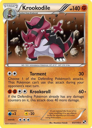 Krookodile - Black and White - Holofoil - Heavily Played (HP)
