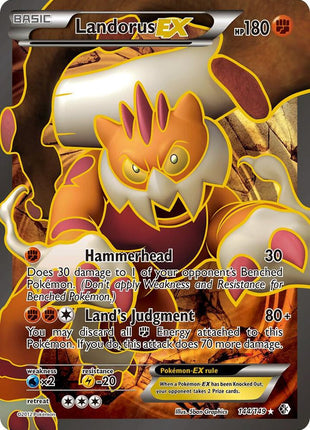 Landorus EX (144 Full Art) - Boundaries Crossed - Holofoil - Heavily Played (HP)