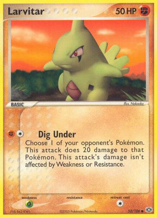 Larvitar - EX Emerald - Reverse Holofoil - Moderately Played (MP)