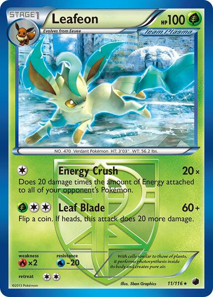 Leafeon (Team Plasma) - Plasma Freeze - Lightly Played (LP)