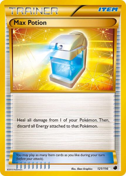 Max Potion (121 Secret Rare) - Plasma Freeze - Holofoil - Moderately Played (MP)