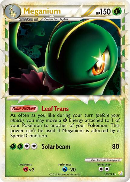 Meganium (Prime) - HeartGold SoulSilver - Holofoil - Moderately Played (MP)
