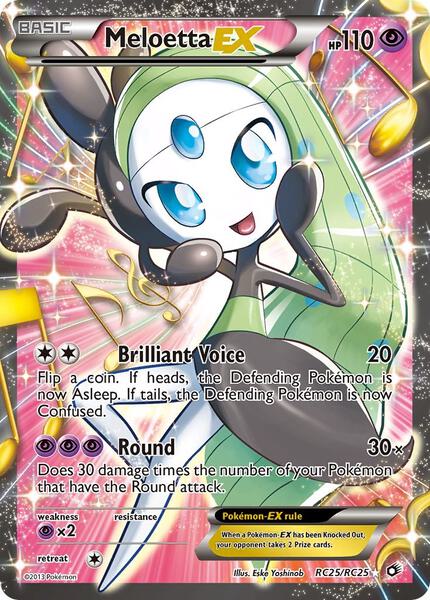 Meloetta EX (Full Art) - Legendary Treasures Radiant Collection - Holofoil - Heavily Played (HP)