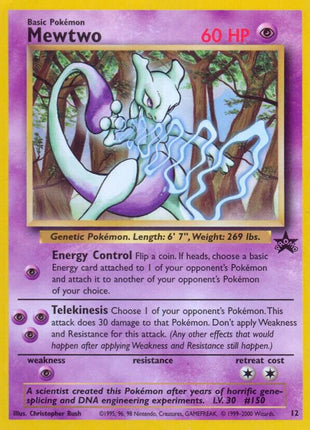 Mewtwo (12) - WoTC Promo - Moderately Played (MP)