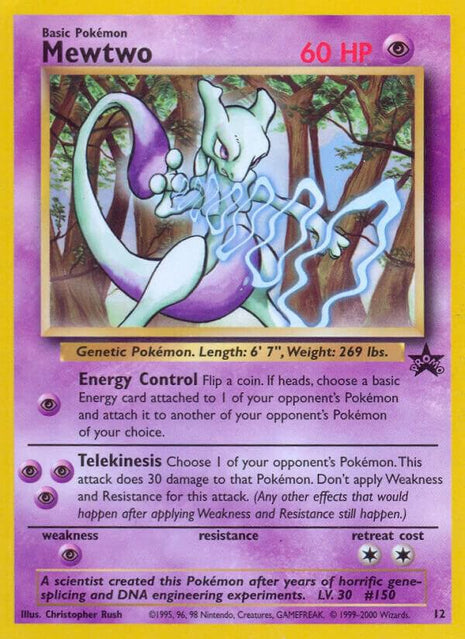 Mewtwo (12) - WoTC Promo - Moderately Played (MP)