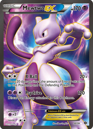 Mewtwo EX (98 Full Art) - Next Destinies - Holofoil - Moderately Played (MP)