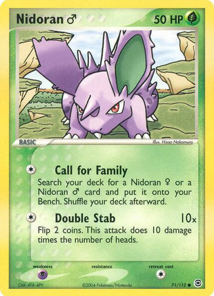 Nidoran M - EX FireRed and LeafGreen - Reverse Holofoil - Lightly Played (LP)
