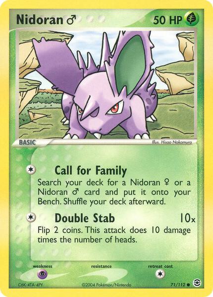 Nidoran M - EX FireRed and LeafGreen - Reverse Holofoil - Lightly Played (LP)