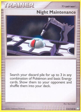 Night Maintenance - Mysterious Treasures - Reverse Holofoil - Damaged